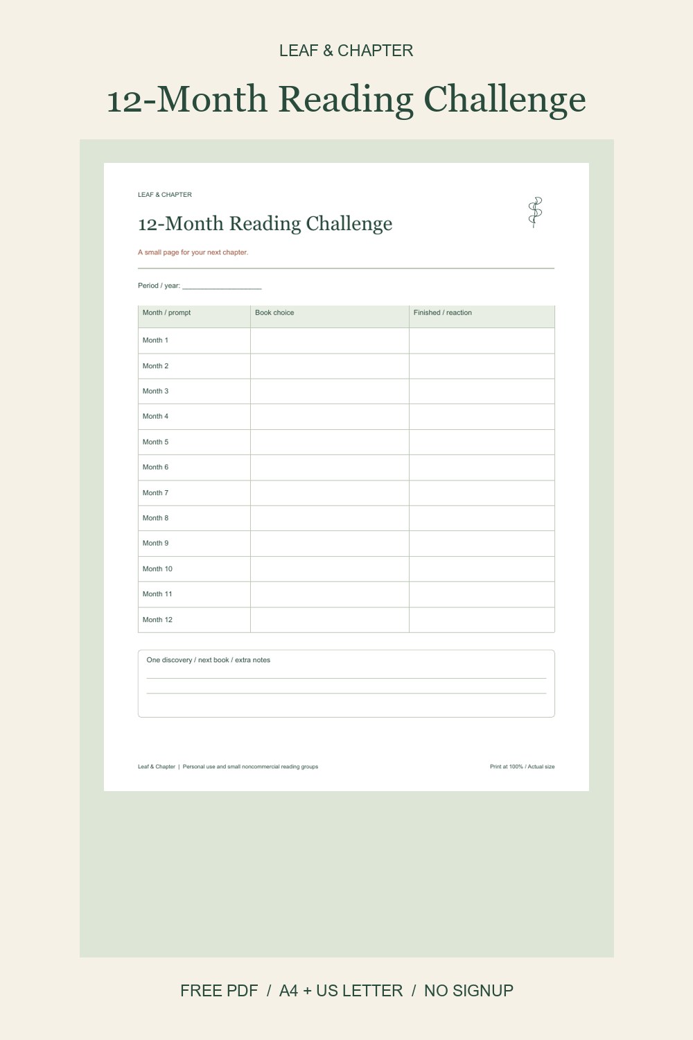 Pinterest image for 12-Month Reading Challenge