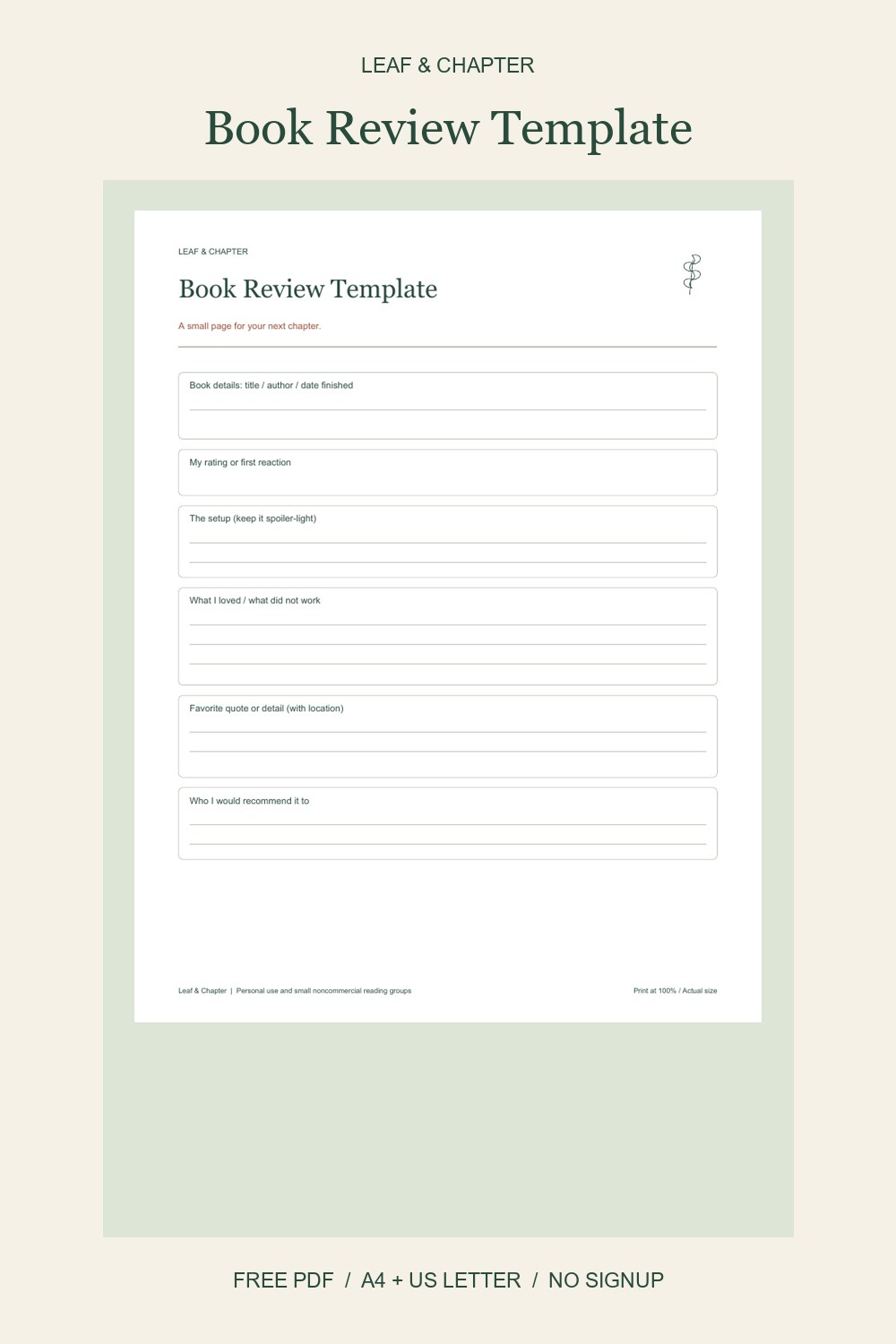 Pinterest image for Free Book Review Template