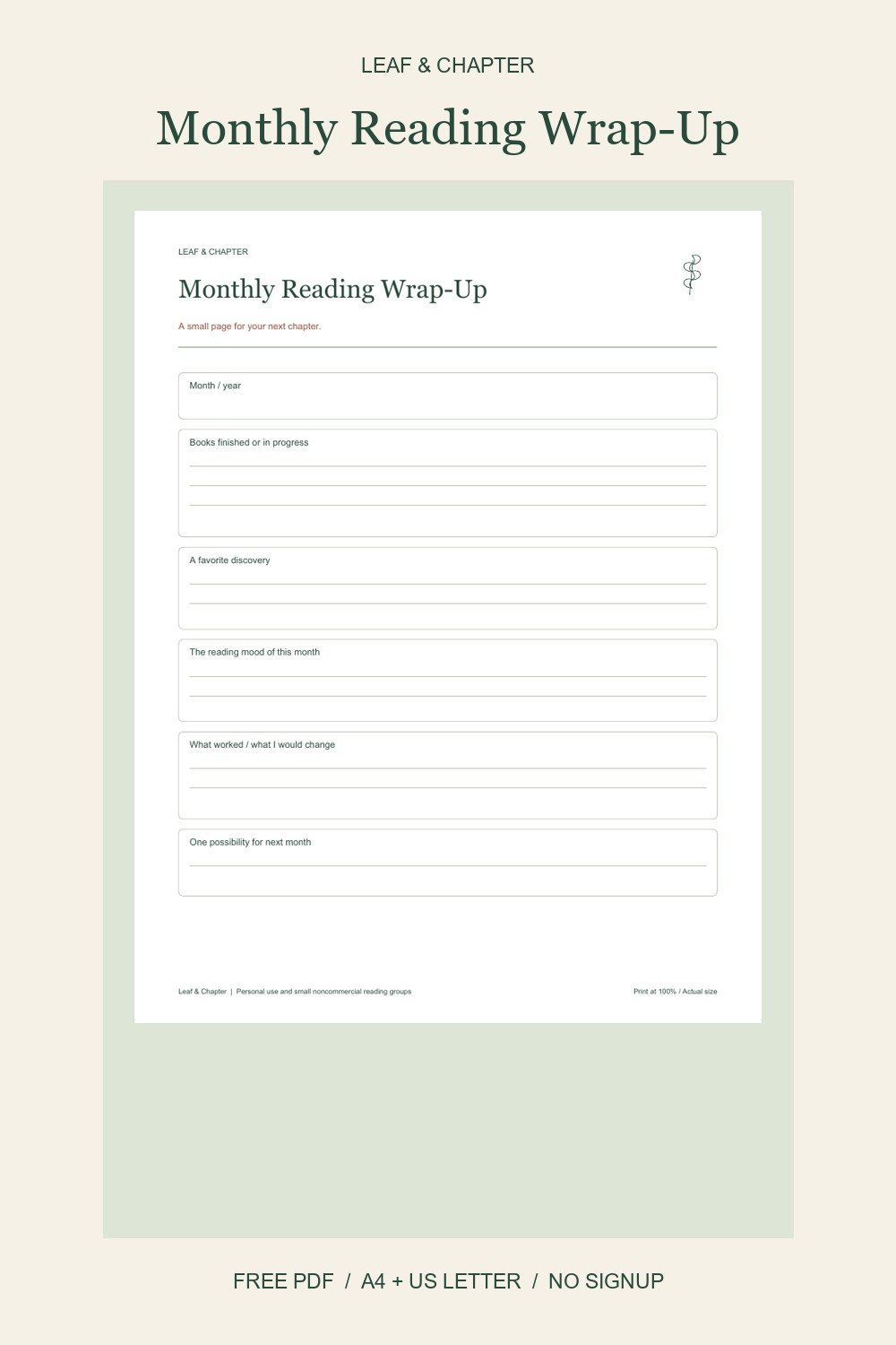Pinterest image for Free Monthly Reading Wrap-Up
