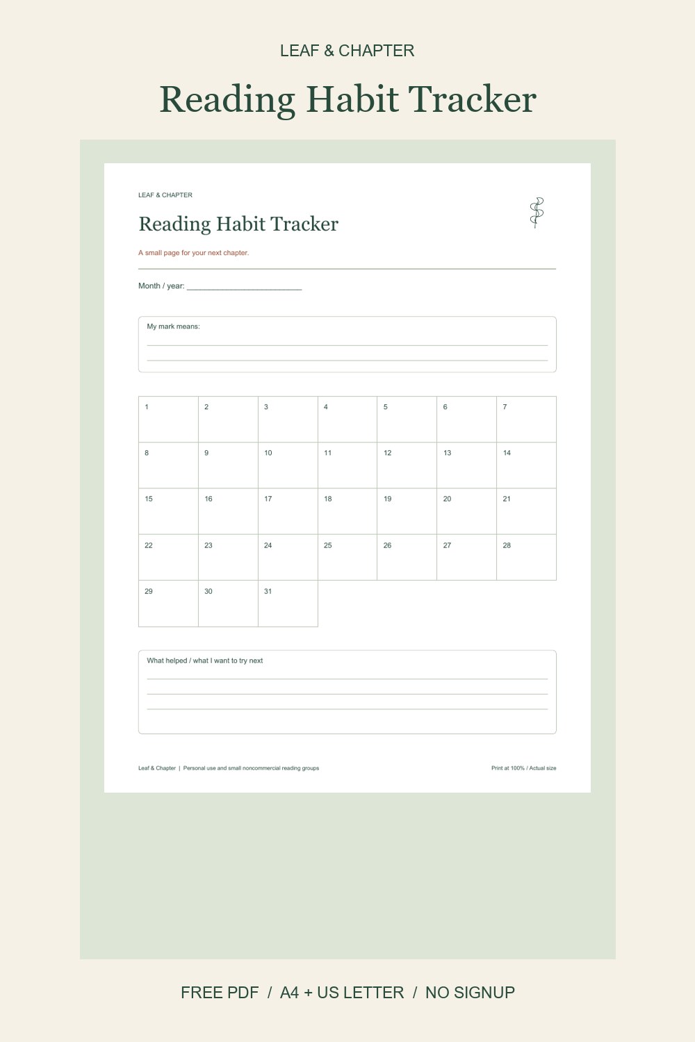 Pinterest image for Reading Habit Tracker