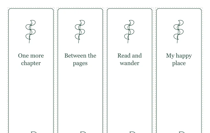 Closer view of the writing fields in Botanical Bookmark Sheet